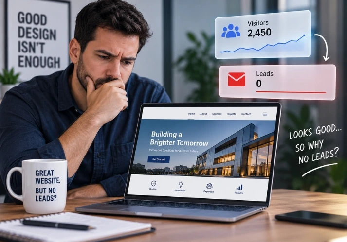Website not generating leads despite having a professional and attractive design